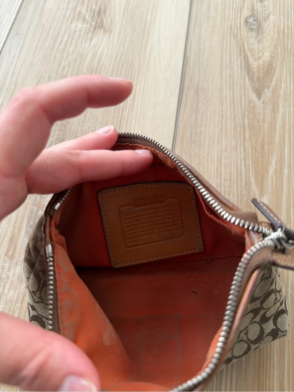 Coach Vintage Signature Canvas Wristlet Pouch